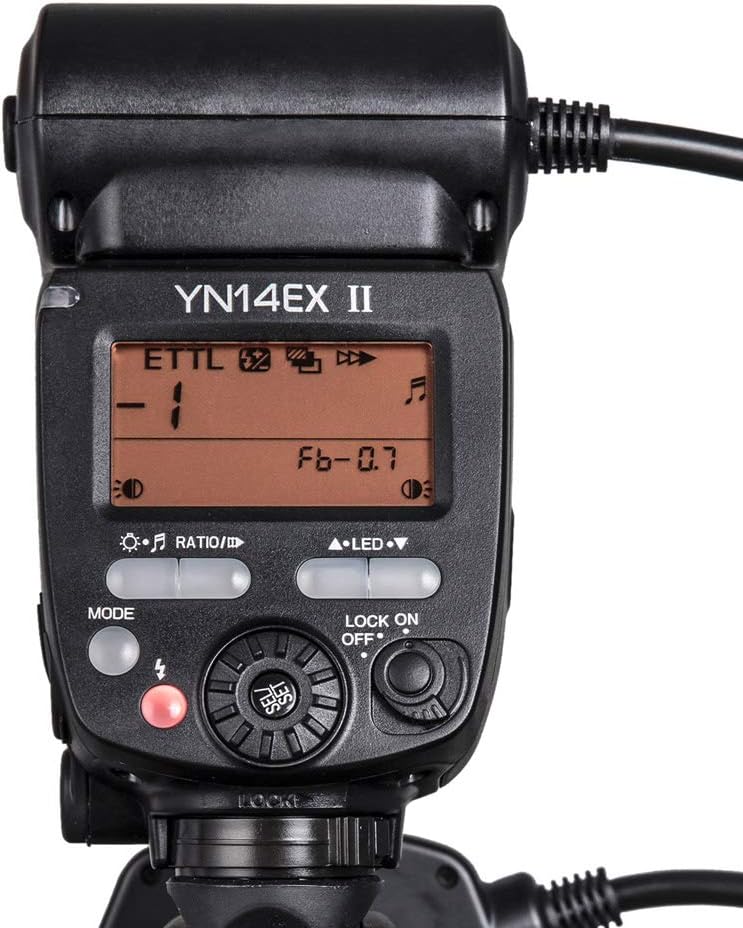 Flash de anel macro YONGNUO YN14EX II para câmeras DSLR Canon