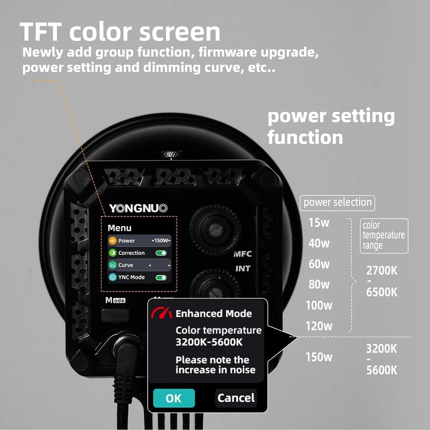 Conjunto de luzes de vídeo LED YONGNUO YN150 150W