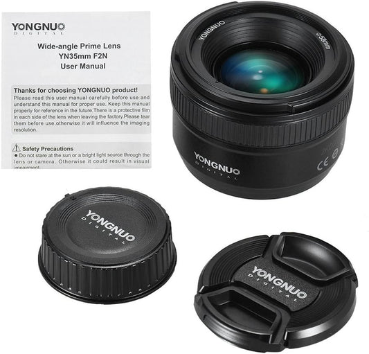 Lente YONGNUO YN35mm F2N para câmeras DSLR Nikon