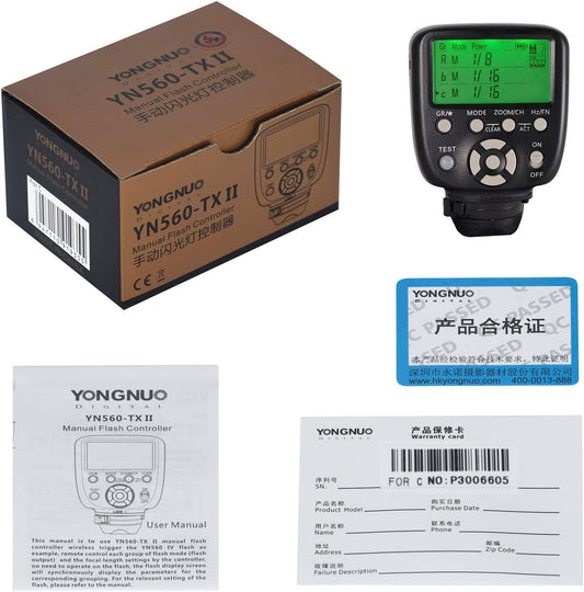 Transmissor de Disparo de Flash Sem Fio YN560-TX II - Controlador Manual para Configuração Multi-Strobe