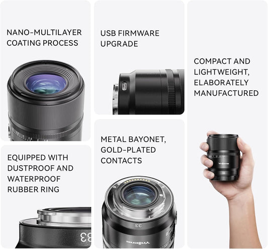 Lente YONGNUO YN33mm F1.4 com controle remoto