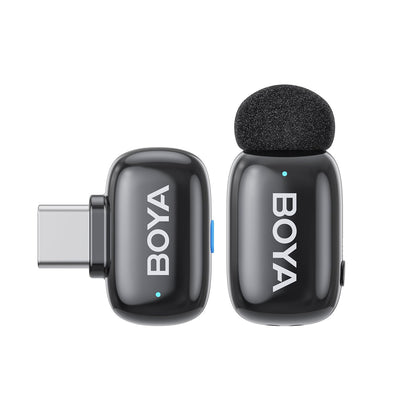 Microfone de lapela sem fio BOYA mini para Android/Tablets/PC com plugue USB C, redução de ruído
