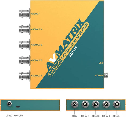 Amplificador de Distribuição AVMATRIX 1x4 3G-SDI SD1141 