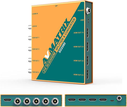 Divisor e conversor SDI/HDMI AVMATRIX SD2080 2×8 
