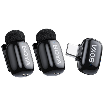 Microfone de lapela sem fio BOYA mini para Android/Tablets/PC com plugue USB C, redução de ruído