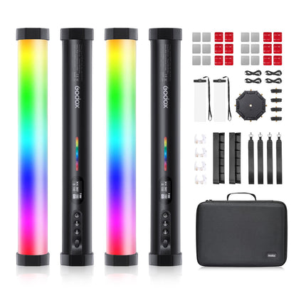 Kits Godox TL30-K1/TL30-K2/TL30-K4 Luzes de tubo RGB 8W 2700-6500K Lux 740 CRI 97 TLCI 99 13FX com bateria de 2900mAh Luz portátil magnética