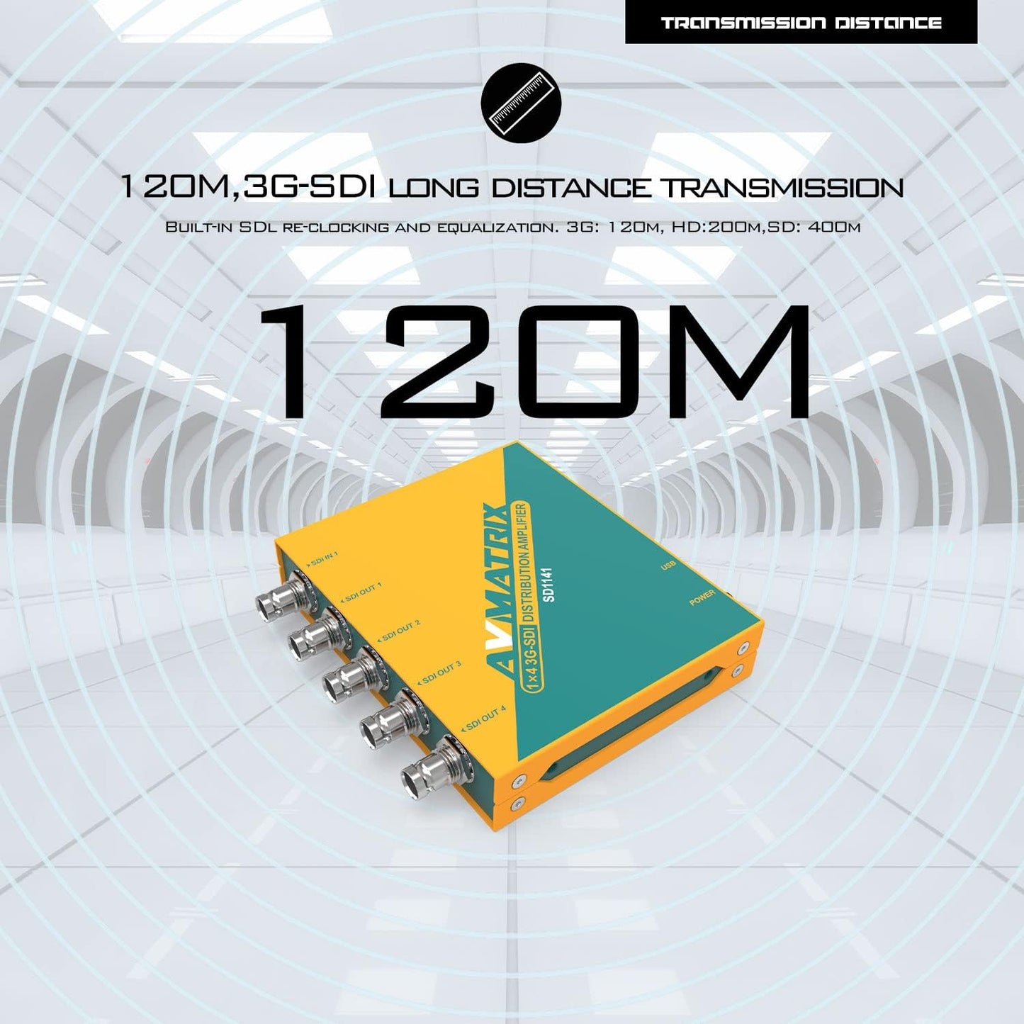 Amplificador de Distribuição AVMATRIX 1x4 3G-SDI SD1141 