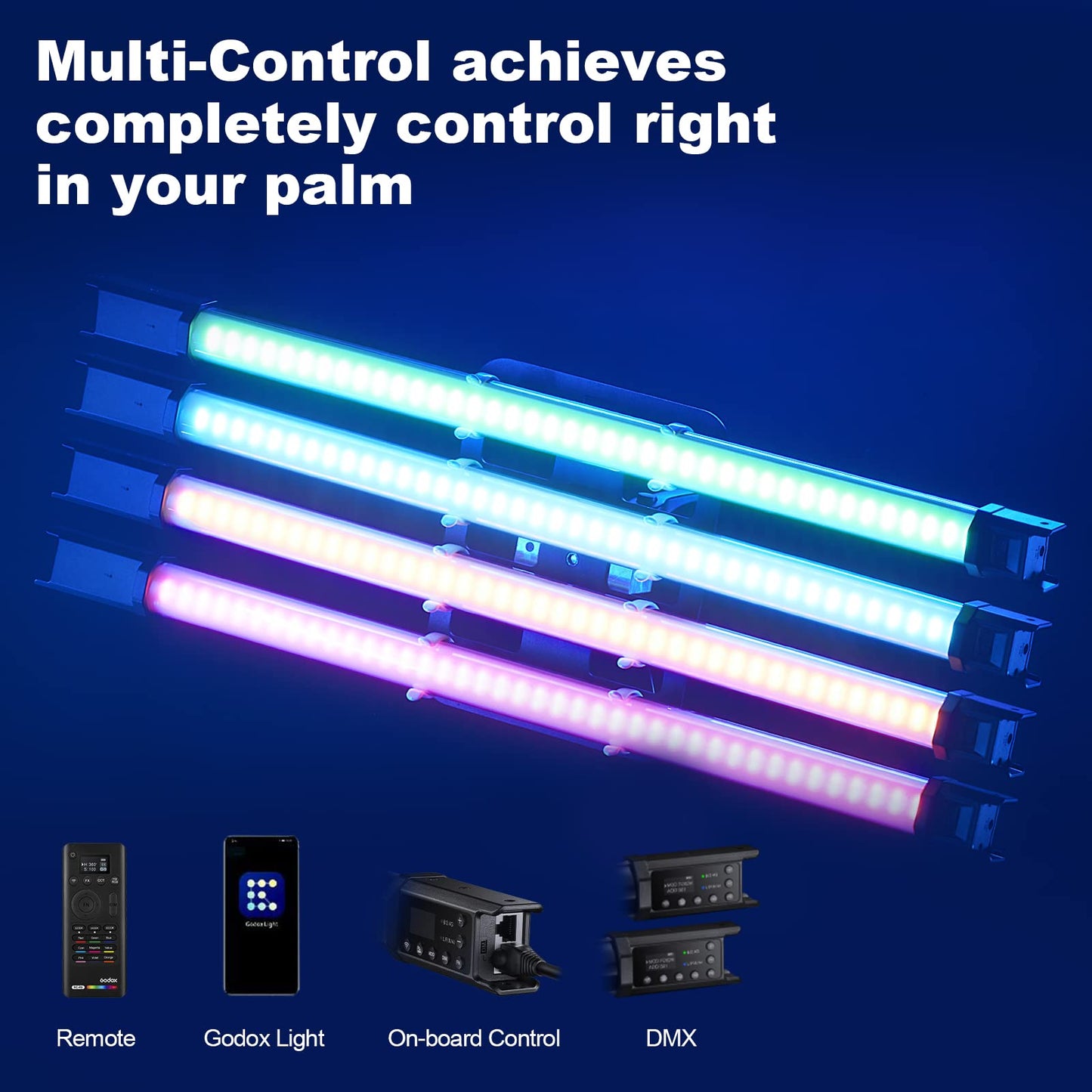 Kit de luz Godox TL60-K2/TL60-K4 Tubo de luz LED RGB colorido de 2700K a 6500K para vídeo