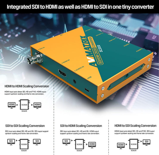 Conversor cruzado de escala AVMATRIX SC2030 3G-SDI/HDMI 