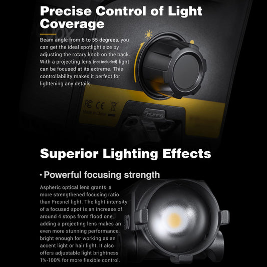 Luz de vídeo LED com foco Godox S60Bi