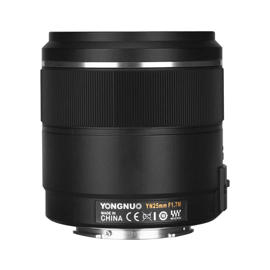 Lente principal padrão Yongnuo YN25mm F1.7M com foco automático e montagem M4/3