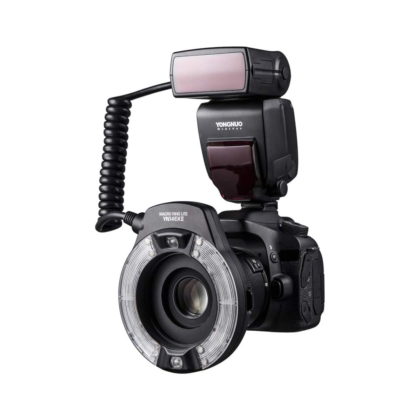 Flash de anel macro YONGNUO YN14EX II para câmeras DSLR Canon