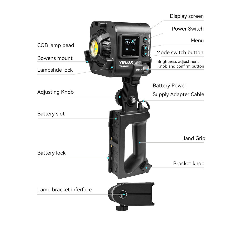Kit de luz LED bicolor portátil Yongnuo YNLUX100 com plugue UE de 220 V