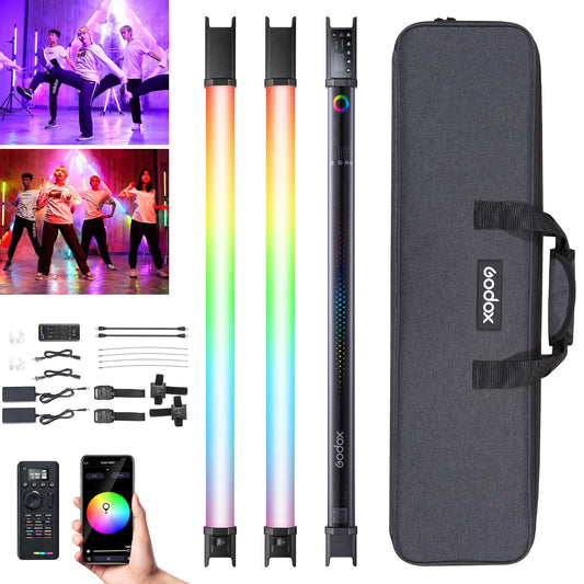 Kit de luz Godox TL60-K2/TL60-K4 Tubo de luz LED RGB colorido de 2700K a 6500K para vídeo