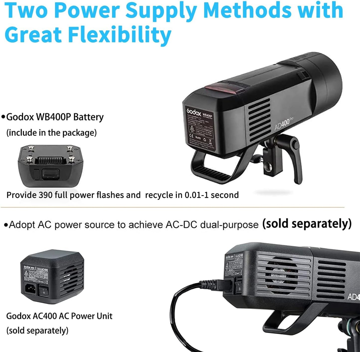 Godox AD400 Pro AD400Pro Flash Strobe para ambientes externos