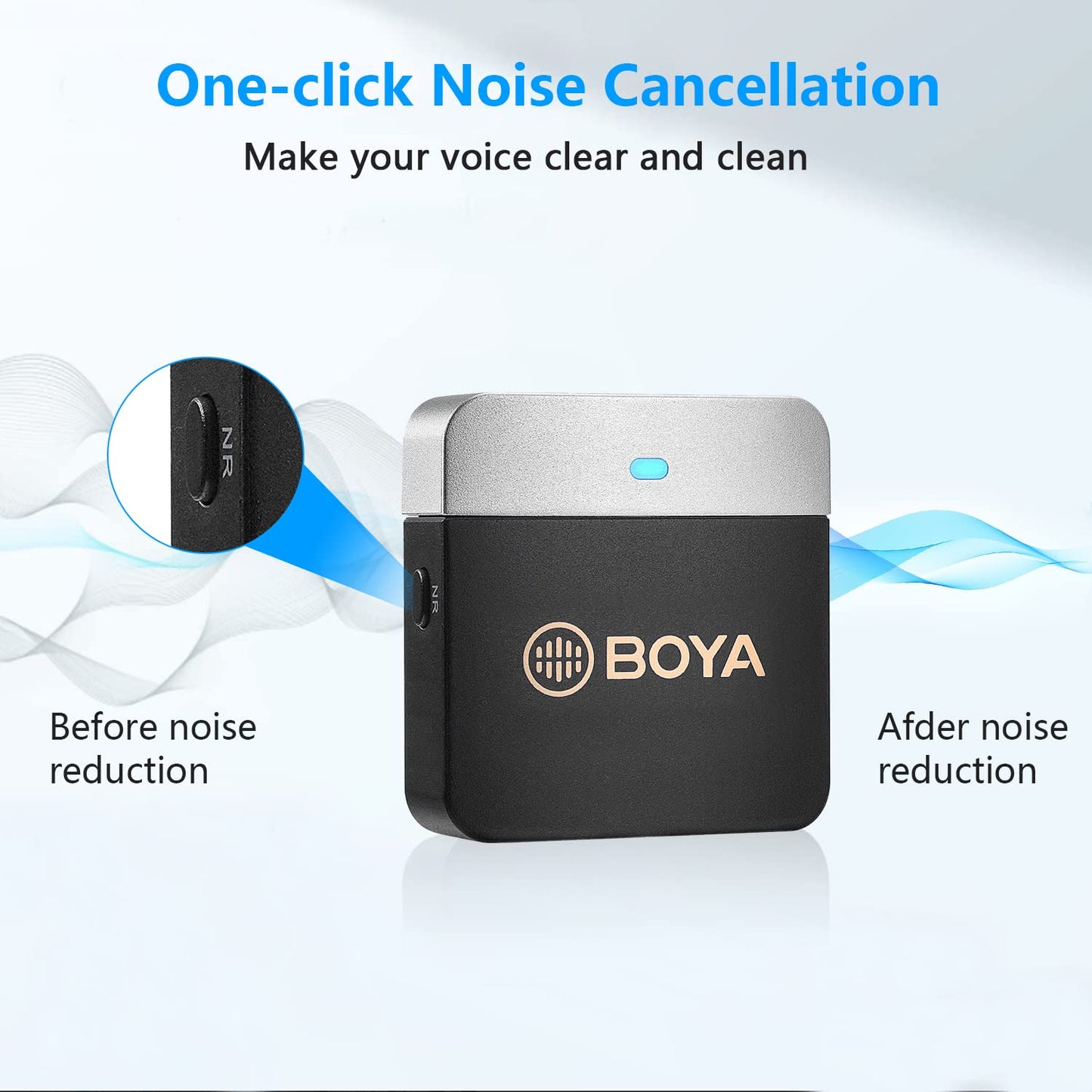 Microfone de lapela sem fio BOYA BY-M1V4 para Android iPhone 15 Plug Play USB-C