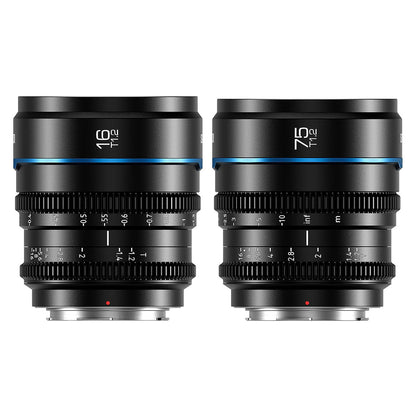 SIRUI Night Walker T1.2 S35 Cine Lens Set, 16mm, 75mm, Large Aperture Manual Focus Lens