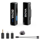 Microfone de lapela sem fio BOYA BOYALINK 2 A1 (adaptador 1TX+3RX) para câmera de iPhone e Android