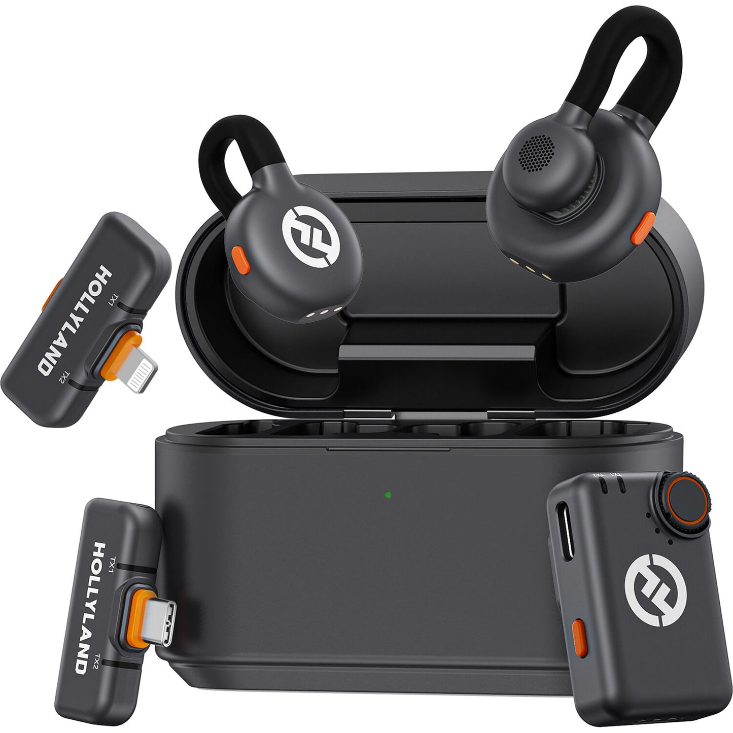 Hollyland LARK M2S Ultimate Combo 2-Person Wireless Microphone System for Cameras and Mobile Devices (2.4 GHz, Space Gray)LARK M2S ULTIMATE COMBO