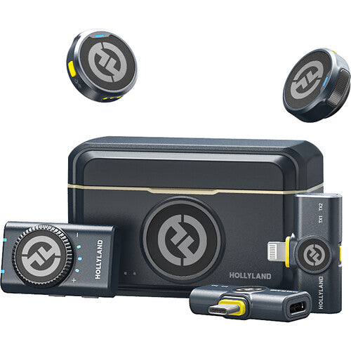 Sistema de microfone combinado sem fio Hollyland LARK M2 DUO para 2 pessoas 
