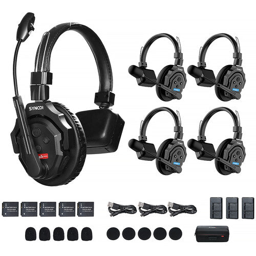 Sistema de intercomunicação sem fio Synco X-Talk X5 com 5 fones de ouvido de ouvido único (2,4 GHz)